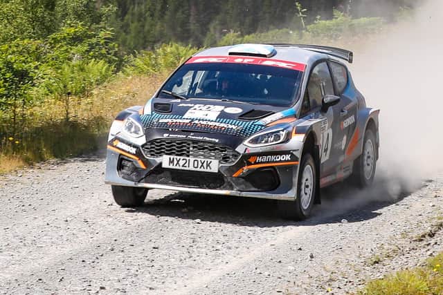 Berwickshire rally driver Garry Pearson in action in Wales on Saturday (Photo: British Rally Championship)