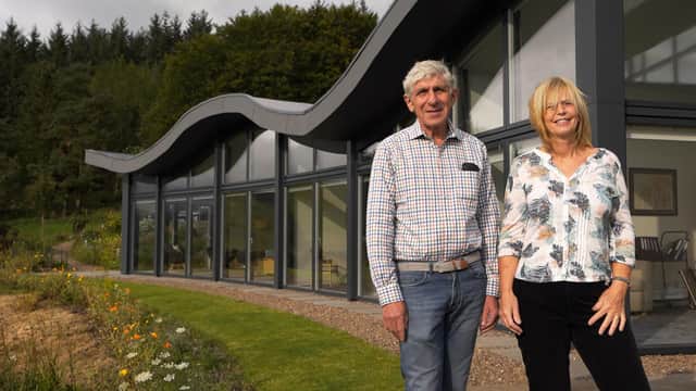 Stephen and Alison, the owners of the Wave, a distinctive newbuild near Peebles, which failed to make it into the final.