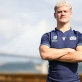Winger Darcy Graham at Scotland's squad announcement at South Queensferry on Wednesday, August 16, for 2023's Rugby World Cup (Photo by Ian MacNicol/Getty Images)