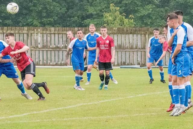 Gala Fairydean Rovers and Coldstream players competing for the ball on Saturday (Photo: Corine Briggs)