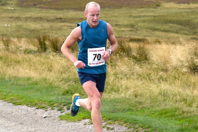 Teviotdale Harrier Mark Young was runner-up in the main Penchrise Pen hill race near Hawick in 36:21