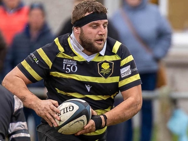 Jack Dobie in action for Melrose as they lost 39-22 away to Kelso at Poynder Park on Saturday (Photo: Andy McLean)