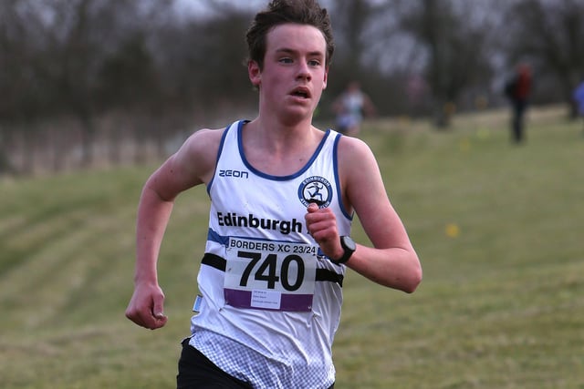 Edinburgh's Dylan Daunt finished second in 11:51 at Sunday's Borders Cross-Country Series junior race at Denholm