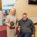 David Melrose receives his Sports Personality of the Year award from Annabel Nevin (Pic by Mark Kinghorn)