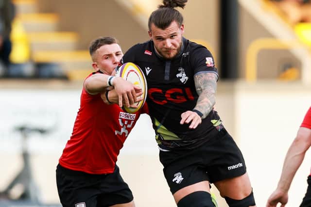 Harry Borthwick in possession for Southern Knights during their 39-38 Fosroc Super Series Championship win at home to the Fosroc Future XV at the Greenyards in Melrose in July (Photo by Ewan Bootman/SNS Group/SRU)