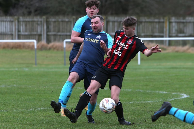 Selkirk Victoria losing 4-2 at home at Yarrow Park to Highfields United on Saturday in the Beveridge Cup's first round (Photo: Steve Cox)
