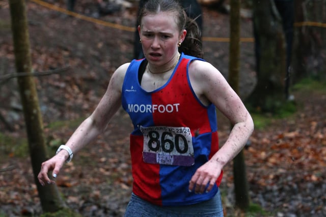 Moorfoot Runners under-13 Thea Harris finished 13th in 12:29 in Sunday's Borders Cross-Country Series junior race at Galashiels