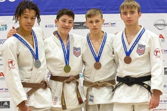 Gattonside's Luke Thomson, second from left, at judo's British championships in Sheffield this month