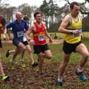 Lauderdale Limper Marc Wilkinson, right, on the run in the Borders Cross-Country Series at Paxton in January (Pic: Steve Cox)