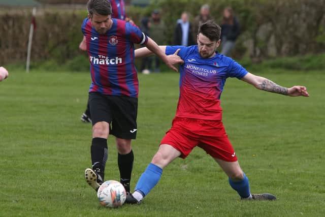 St Boswells knocking Highfields United out of the Sanderson Cup on Saturday (Pic: Steve Cox)