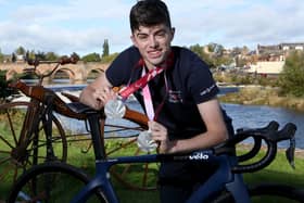 Fin Graham with the two silver medals he won at 2021's Tokyo Paralympics (Pic: George Carrick)