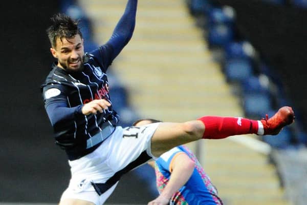 Keaghan Jacobs in action for Falkirk against Queen's Park in February 2022 (Picture by Alan Murray)