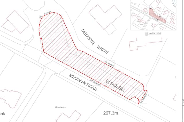 Drawing of the proposed location of the site. The application to build two homes there has now been withdrawn.