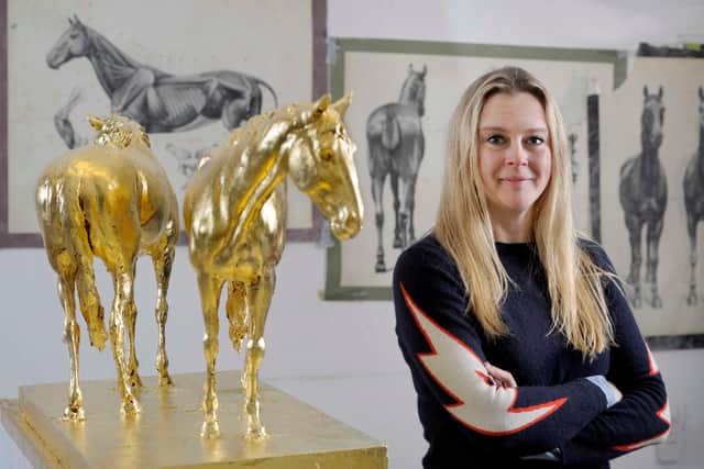 Among the more than 70 individual artists and makers, galleries, studios and collectives taking part in the Borders Arts Fair will be Greenlaw sculptor Frippy Jameson, with some of her renowned horses sculptures, depicting the noble animal when they are at rest. Photo: Colin Hattersley.