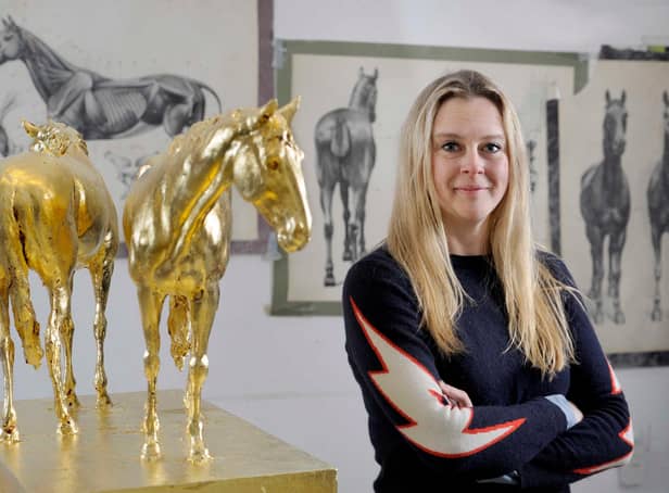 Among the more than 70 individual artists and makers, galleries, studios and collectives taking part in the Borders Arts Fair will be Greenlaw sculptor Frippy Jameson, with some of her renowned horses sculptures, depicting the noble animal when they are at rest. Photo: Colin Hattersley.