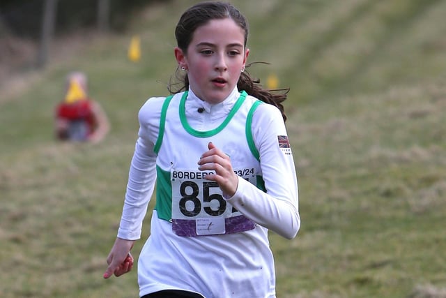 Annabel Cregan at Sunday's Borders Cross-Country Series junior race at Denholm
