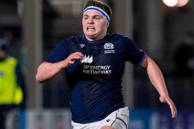 West Linton's Patrick Harrison in action for Scotland under-20s against England in the Six Nations last Friday (Photo by Ross Parker/SNS Group/SRU)