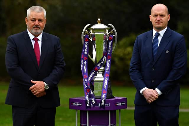 Warren Gatland, head coach of Wales at the time, with Gregor Townsend at the launch of 2018's Six Nations tournament (Photo by Dan Mullan/Getty Images)