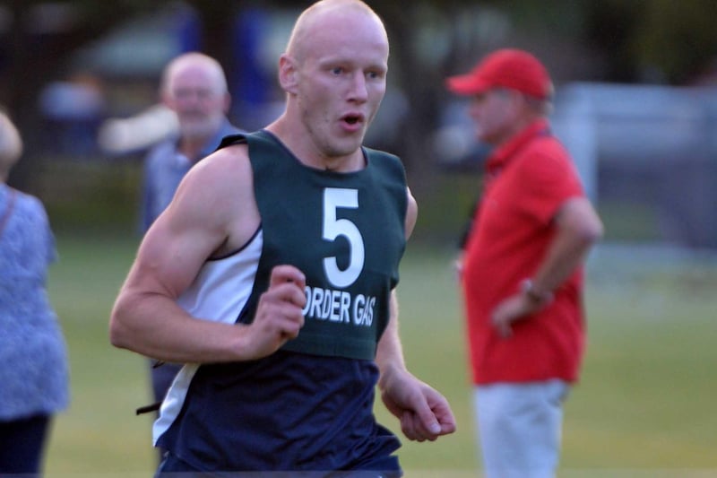 Hawick's Mark Young, winner of the 267m race at Peebles Border Games, in action in one of the heats