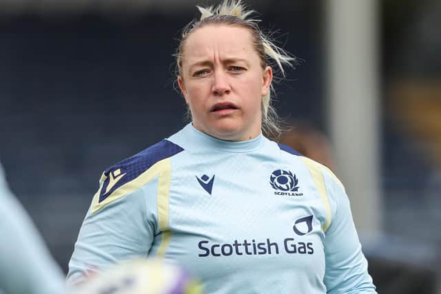 Lana Skeldon taking part in a Scotland training session the day before their 64-26 WXV Global Series loss to Canada at Edinburgh’s Hive Stadium on Saturday (Photo: Ewan Bootman/SNS Group/SRU)