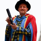 Former Scotland rugby international Doddie Weir after receiving an honorary doctor of science degree from Glasgow Caledonian University in 2018 (Photo by Jeff J Mitchell/Getty Images)