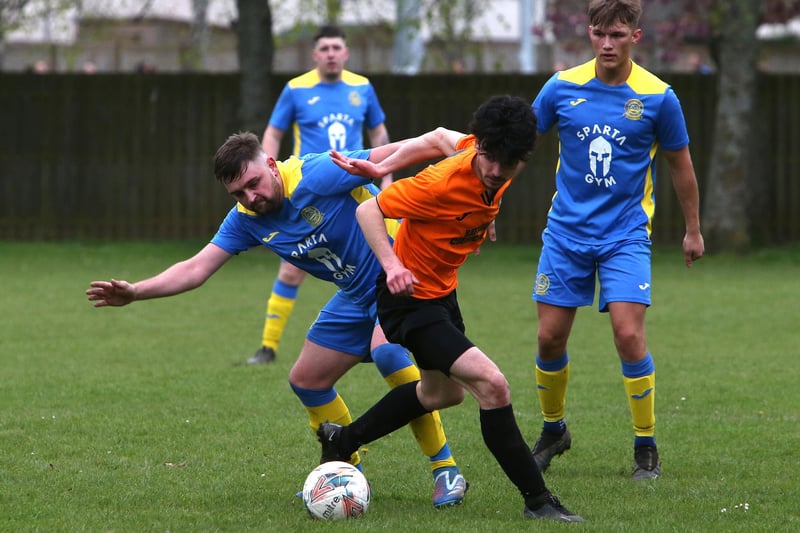 Eyemouth United Amateurs winning 5-0 away to Leithen Rovers at Innerleithen's Victoria Park on Saturday in the Border Amateur Football Association's B division (Photo: Steve Cox)