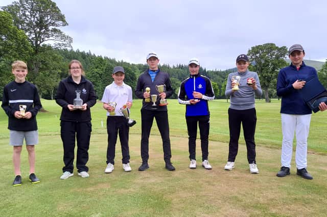 The Torwoodlee juniors - from left, Lewis Gillie, Olivia O'leary, Greg Anderson, Thomas Chandler, Cameron Brydon, Lyle Gillie and Kyle Anderson.
