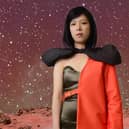 Model Yiqi Wang wears a Mars-inspired fashion design.