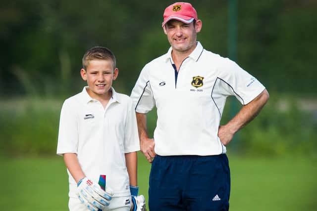 The St Boswells father and son cricketing duo of Blair Ruthven and dad Scott (picture by Bill McBurnie)