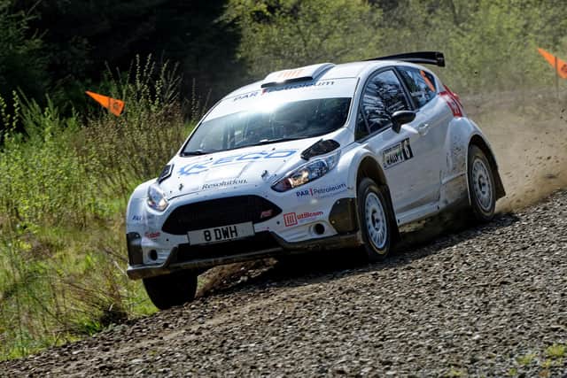 2022 Border Counties  Rally runners-up David Henderson and Chris Lees in action on Saturday (Photo: Malcolm Almond/BTRDA)