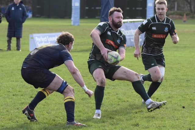 Lee Armstrong in action during Hawick's 36-0 Scottish cup quarter-final win at Dundee on Saturday (Photo: Malcolm Grant)