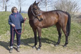 Camptown racehorse trainer Harriet Graham pictured with Aye Right in 2021 (Photo: Bill McBurnie)