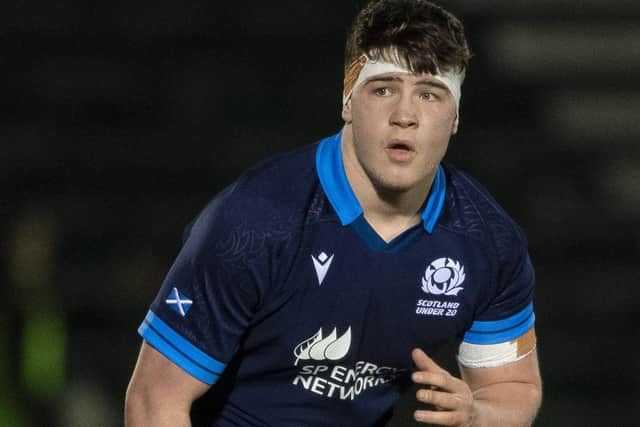Corey Tait in action for Scotland versus Wales in the Under-20 Six Nations at Scotstoun Stadium in Glasgow on February 10 (Photo by Ross MacDonald/SNS Group/SRU)