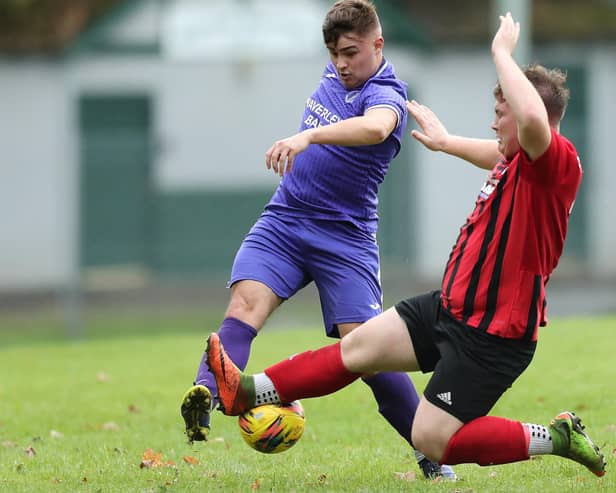 Hawick Waverley beating Duns Amateurs 2-1 at home in the Border Amateur Football Association's A division on Saturday (Photo: Brian Sutherland)