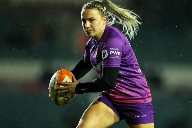 Chloe Rollie on the ball for Loughborough Lightning against Leicester Tigers at Leicester's Mattioli Woods Welford Road Stadium in December (Photo by David Rogers/Getty Images)
