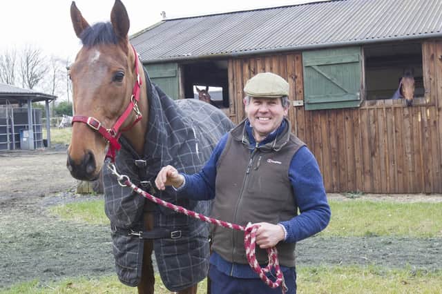 Kelso racehorse trainer Sandy Thomson with Sirwilliamwallace (Photo: Bill McBurnie)