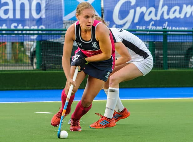 Sarah Robertson in action for Scotland against Austria in Glasgow in August 2019 (Photo: Duncan Gray)