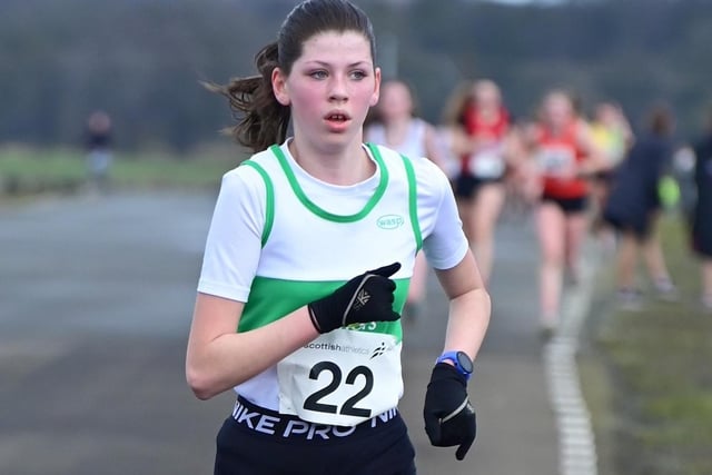 Under-15 girls' 4km race entrant Jaidyn Brown, running for Gala Harriers, finished 37th in 17:14