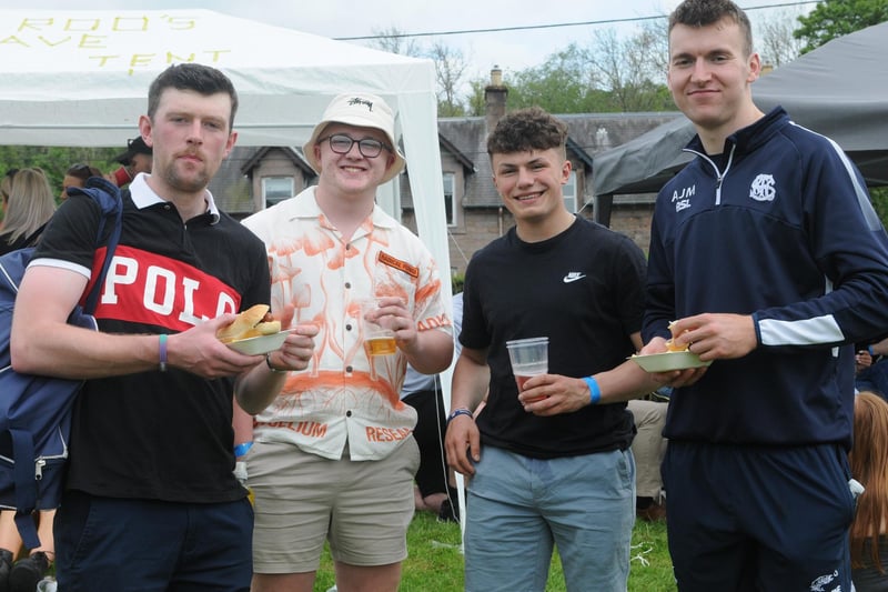 Liam Cassidy, Sam Clark, Calum Findlater and Andrew McColm at Saturday's Selkirk Sevens