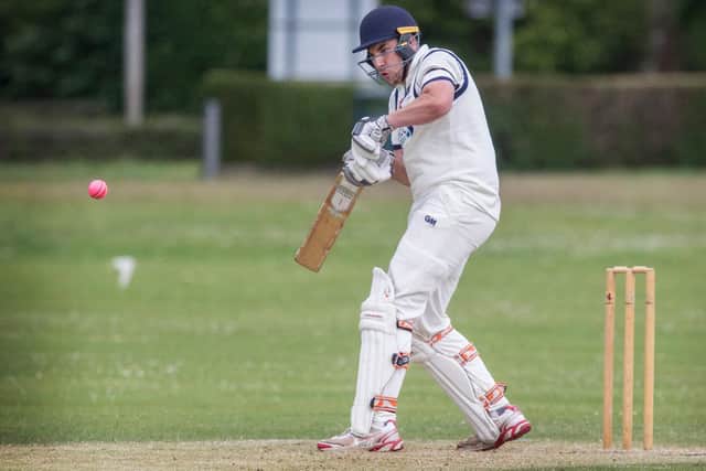 Kelso cricketer Jamie Frame batting against Northern Counties on Sunday (photo: Bill McBurnie)