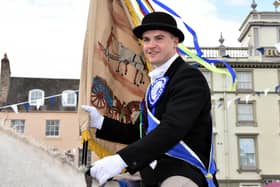 Kelso Laddie Andrew Thomson carrying the Whipman's Flag. Photo: John Dickson.