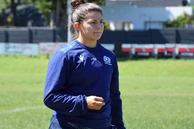 Lisa Thomson at a Scotland training session in South Africa this week (Pic: Scottish Rugby)