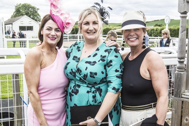 Nadine King, Gillian Dixon and Clare Stewart at Kelso Races at the weekend