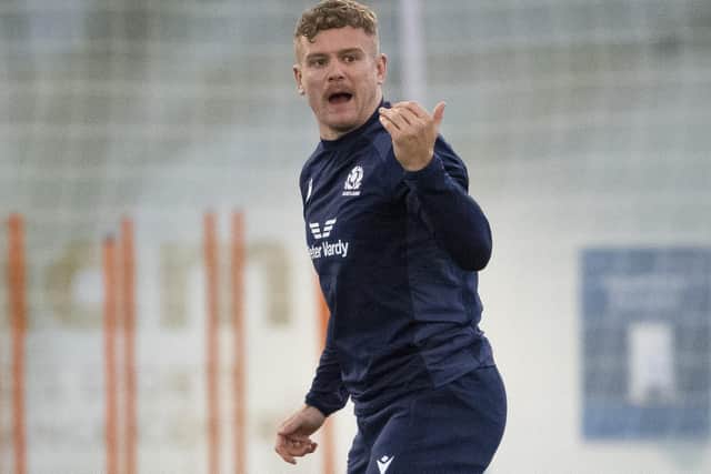 Darcy Graham at a Scotland open training session at the Oriam in Edinburgh this week (Photo by Ross MacDonald/SNS Group/SRU)