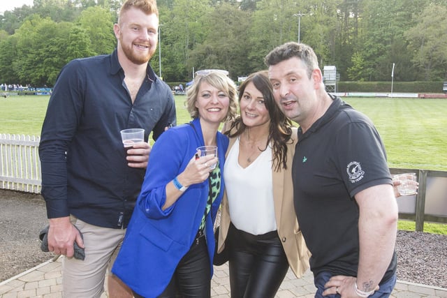 Gregor Law, Nichola Reilly, Sharon Yourston and Derek George at Jed-Forest 7s