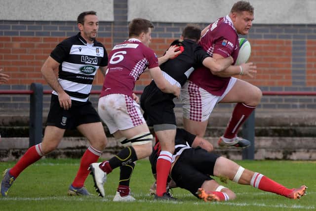 Gala's Marius Tamosaitis on the charge against Kelso on Saturday (pic: Alwyn Johnston)