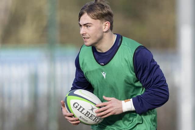 Finn Douglas during a Scotland under-20s training session at Ravenscraig Regional Sports Facility in Motherwell in January (Photo by Ross MacDonald/SNS Group/SRU)