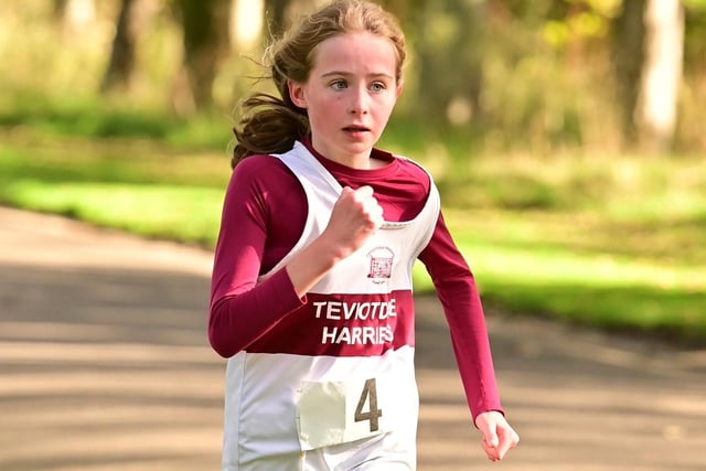 Teviotdale Harrier Rosa Mabon was second-fastest under-11 girl in 7:17 at Scottish Athletics' east district cross-country league meeting at Kirkcaldy on Saturday