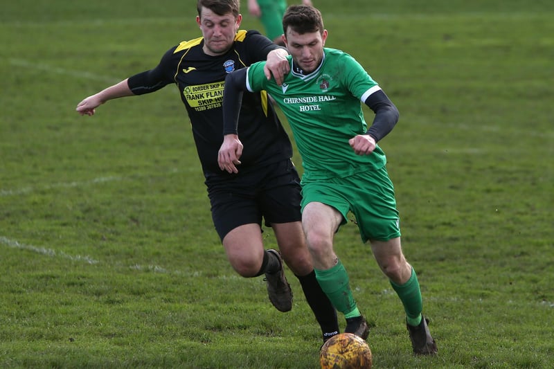 Chirnside United beating Tweedmouth Amateurs 8-1 at home in the Border Amateur Football Association's A division on Saturday (Photo: Steve Cox)