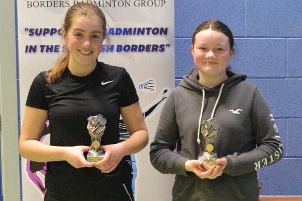 2006 girls' badminton doubles winners Millie McManus and Erin Doyle, of Berwickshire High